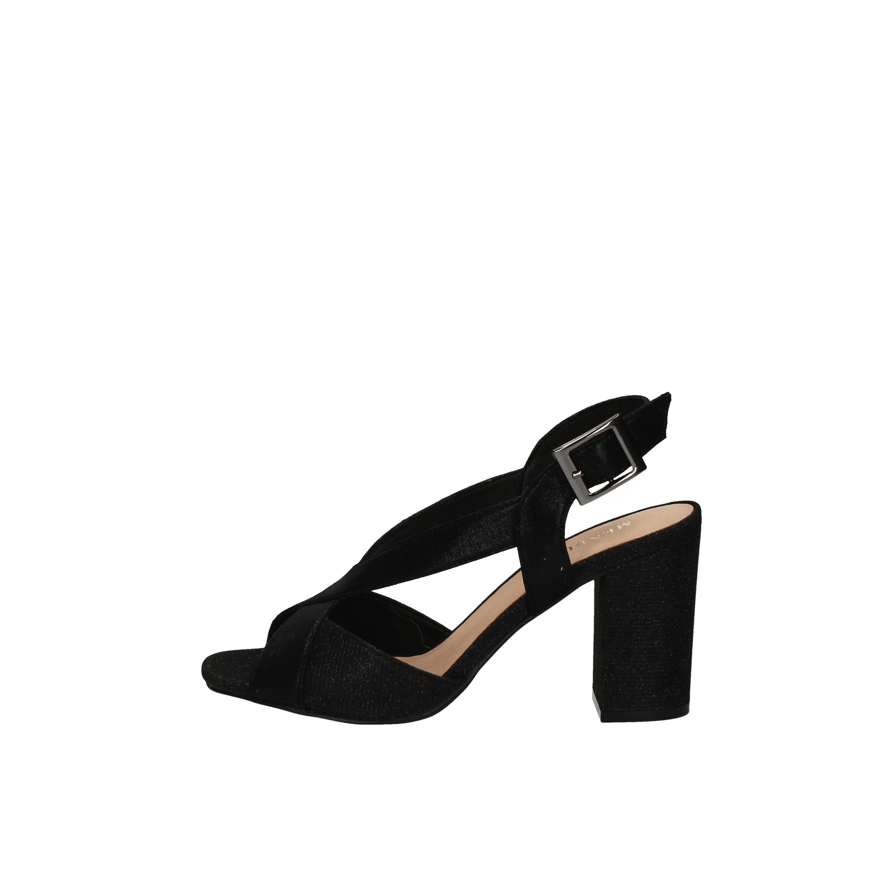 menbur sandali modello effetto lurex negro 21419